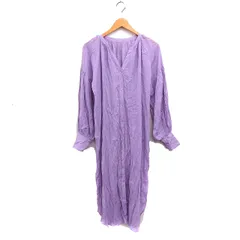 センスオブプレイス バイ アーバンリサーチ Sense of Place by Urban Research シャツワンピース 長袖 ロング丈 ギャザー 無地 One ラベンダー 薄紫 /FT21