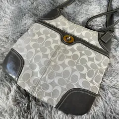 COACH コーチ ショルダーバッグ シグネチャー ターンロック グレー 　F18979  YS26B-037
