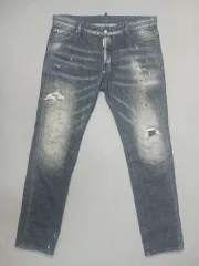 36 DSQUARED2 ウォッシュ スリム ブラックジーン デニム