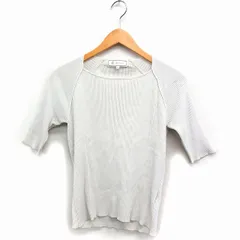 ロペピクニック ROPE Picnic 台形ネック リブ ニット セーター 半袖 無地 38 ライトグレー /FT36