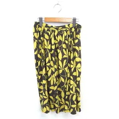 ルーニィ LOUNIE フレア スカート ロング 総柄 薄手 サイドジップ 38 カーキ イエロー 黄 /TT
