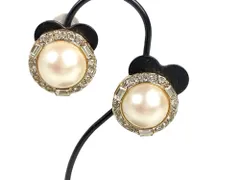 ニナリッチ　NINA RICCI　ストーン/フェイクパール　ラウンド　イヤリング　ゴールドカラー　送料無料