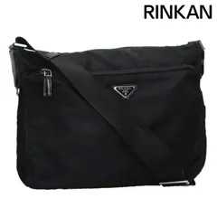 プラダ 三角プレート付きナイロンショルダーバッグ メンズ