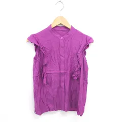 ドゥクラッセ DoCLASSE シャツ ブラウス フリル 比翼仕立て ノースリーブ 9 紫 パープル /TT