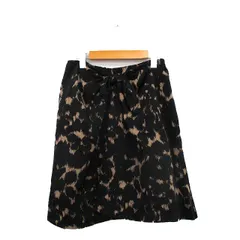 ロッソ ROSSO アーバンリサーチ フレアスカート ミニ リボン 総柄 F ブラック 黒 /KT3