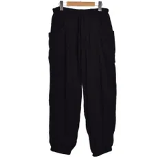 コモリ COMOLI 24SS オックスドローストリングパンツ スラックス 1 黒 ブラック Z01-03022