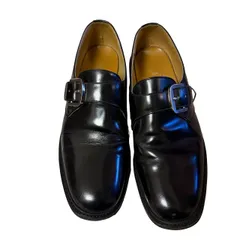 REGAL（リーガル）モンクストラップ・シューズ（紳士靴）ガラスレザー 25.5cm ビジネスシーンブラック【DD134】