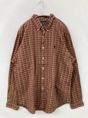 Ralph Lauren シャツ/ブラウス XL レッド コットン チェック柄 ワンポイント ブランドロゴ 長袖 ボタンダウン