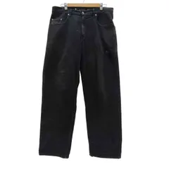 リーバイス Levis 90-00S USA製 ボタン裏977 刻印 silverTab baggy シルバータブ バギー 後染め ブラック デニム パンツ 極太 メンズ  W34L32