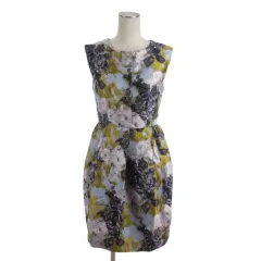 チェスティ Chesty 花柄 ワンピース ノースリーブ ひざ丈 0 ブルー ■TC