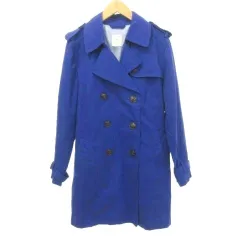 ギャップ GAP トレンチコート バブル 無地 厚手 Mサイズ 青 ブルー ■GY61