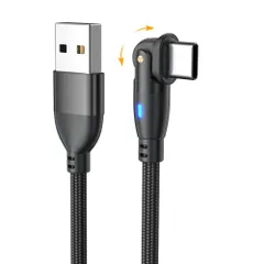 YFFSFDC USB Type Cケーブル 1m Ｌ字型 180度回転 急速充電 高速データ転送 マイクロ USB ケーブル 強化TPE製 USB Cケーブル MacBook iPad Air/Pro Xperia Galaxyその他Android ...