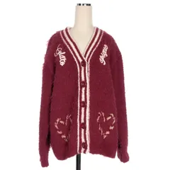 ジェラートピケ gelato pique 刺繍 フェザーカーディガン セーター 長袖 F レッド 赤 PWNT245084