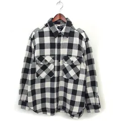 バックナンバー BACK NUMBER ヘビー チェック シャツ カジュアル 厚手 ステンカラー コットン混 長袖 L ベージュ 黒 ブラック /NT15