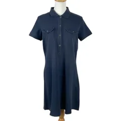 90s Ralph Lauren ラルフローレン 半袖 ポロ ワンピース 15サイズ ネイビー ヴィンテージ 【送料込み】