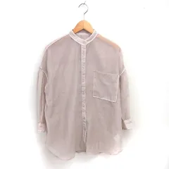 クラシカルエルフ CLASSICAL ELE シャツ ブラウス バンドカラー シースルー 透け感 長袖 S ベージュ 薄茶 /TT