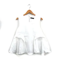 クイーンズコート QUEENS COURT チュニック ブランド ノースリーブ フレア Vネック コットン シンプル 2 ホワイト 白 /KT7