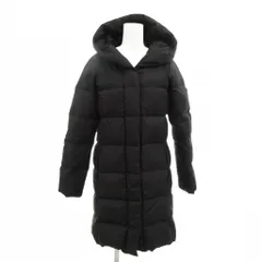 グリーンレーベルリラクシング ユナイテッドアローズ green label relaxing ダウンコート フード付き ロング丈 38 黒 ブラック /NL