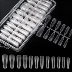 H061-1 Annhua 透明 ネイルチップ 240枚セット 超薄 バレリーナ ネイル クリアチップセット クリアネイルチップ つけ爪 長さ 透明ネイルチップ 自然なフィット感 ジェルネイル 業務用 練習用 ネイル ケース付き