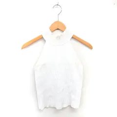 ザラ ZARA ベスト ニット ハイネック 薄手 プルオーバー S アイボリー /TT