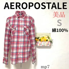 美品 ★エアロポステール AEROPOSTALE★ Ｓ メンズ 長袖 チェック シャツ 綿100% 天然素材 アメカジ トラッド 休日コーデ まちぶら 旅行 秋服 冬服 春服