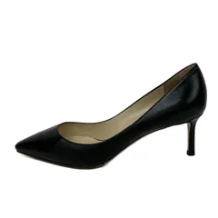 JIMMY CHOO(ジミーチュウ) パンプス 38 レディース美品  - 黒 アウトソール張替済 レザー