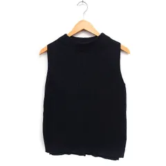グリーンレーベルリラクシング ユナイテッドアローズ green label relaxing ニット ベスト ノースリーブ 無地 綿麻 ブラック 黒 /FT7