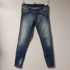 レディース26/DSQUARED2 ディースクエアード2 麦わらパッチ ジッパー スキニー/26-590