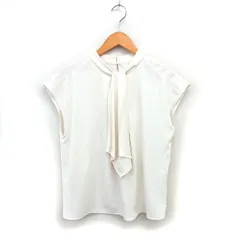 グリーンレーベルリラクシング ユナイテッドアローズ green label relaxing ブラウス フレンチスリーブ シフォン ギャザー 無地 半袖 オフホワイト /NT24