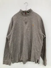 Polo Ralph Lauren ニット/セーター L/G グレー コットン ニット 無地 ワンポイント ブランドロゴ ミドル丈 長袖 タートルネック/ハイネック