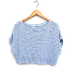 スナイデル SNIDEL サマー ニット セーター 半袖 ボートネック ショート丈 無地 F ライトブルー /FT20