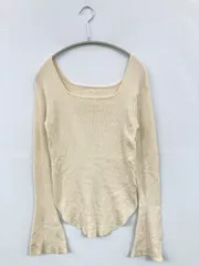 CFT. ニット/セーター F アイボリー ナイロン 無地 ミドル丈 長袖 スクエアネック