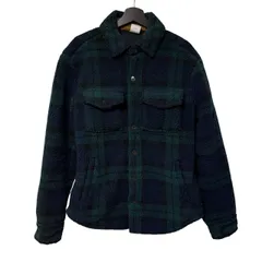  Brooks Brothers（ブルックス ブラザーズ）ボアフリース素材 シャツジャケット CPOジャケット ネイビー グリーン ブラックウォッチ Mサイズ【Z1771】