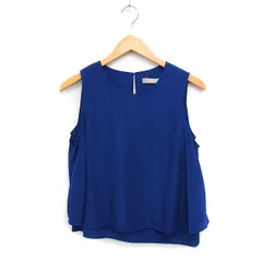 ユナイテッドアローズ A DAY IN THE LIFE UNITED ARROWS ノースリーブ ブラウス 丸首 無地 シンプル ブルー 青 /FT19