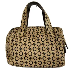 CELINE(セリーヌ) ハンドバッグ Cマカダム柄 ライトブラウン×ダークブラウン