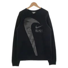 BLACK COMME des GARCONS ブラックコムデギャルソン 18AW NIKE ナイキ プリント クルーネックスウェットトレーナー ブラック Size L