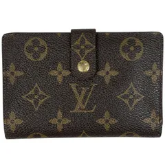 【ジャンク品】ルイ・ヴィトン Louis Vuitton ポルト モネ ビエ ヴィエノワ 札入れ 小銭入れ がま口 三つ折り財布 モノグラム ブラウン M61663 レディース 【中古】