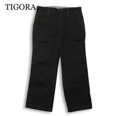 TIGORA ティゴラ 通年 ストレッチ★ ストレート スラックス パンツ Sz.88 メンズ 黒 ゴルフのサムネイル