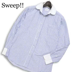 Sweep!! スウィープ 通年 ロゴ刺繍★ 長袖 ストライプ クレリック シャツ Sz.1 メンズのサムネイル