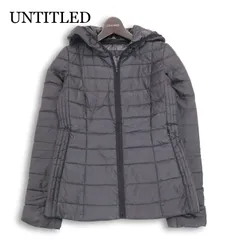 UNTITLED アンタイトル 秋冬 ダウン★ フルジップ フーディー ジャケット Sz.1 レディース 黒