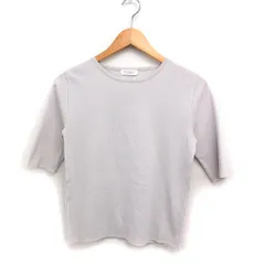 B&Y ユナイテッドアローズ BEAUTY&YOUTH ビューティー&ユース 5分袖 ニット Tシャツ カットソー 丸首 無地 ライトグレー /FT33