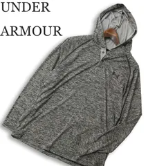 UNDER ARMOUR アンダーアーマー 通年 heatgear 長袖 ハーフボタン プルオーバー パーカー Sz.M メンズ グレー トレーニング