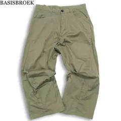 ベルギー製★ BASISBROEK バージスブルック ストレッチ★ ワイド コットン パンツ Sz.1 メンズ 緑カーキ