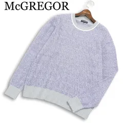McGREGOR マクレガー 春夏 リネン★ 麻混 ケーブル クルーネック サマー ニット セーター  Sz.M メンズ
