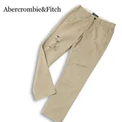 【新品 未使用】 Abercrombie&Fitch アバクロンビー＆フィッチ ダメージ加工 テーパード パンツ Sz.30 メンズのサムネイル