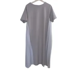 nano universe(ナノユニバース) ワンピース サイズF レディース - ベージュ クルーネック/半袖/ロング/プリーツ