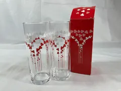 ADERIA アデリア　グラス　2点セット　コップ　硝子　花柄　花　食器　飲み物　インテリア　コレクション　昭和レトロ　昭和　レトロ