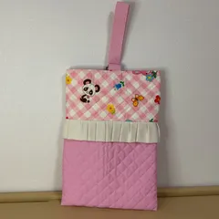 入園入学　りんりんのハンドメイド　シューズケース　上履き入れ　体育館シューズ入れ　キルティング　パンダ