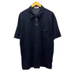 ブルネロクチネリ BRUNELLO CUCINELLI ポロシャツ カットソー リネン 無地 半袖 紺 ネイビーのサムネイル