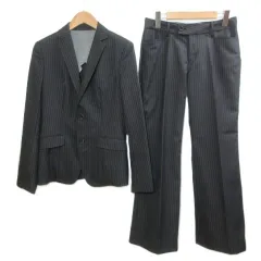 バーニーズニューヨーク BARNEYS NEW YORK パンツスーツ テーラードジャケット 背抜き スラックス ブーツカット ストライプ 40 42 L相当 LL相当 ブラック系 /Xのサムネイル